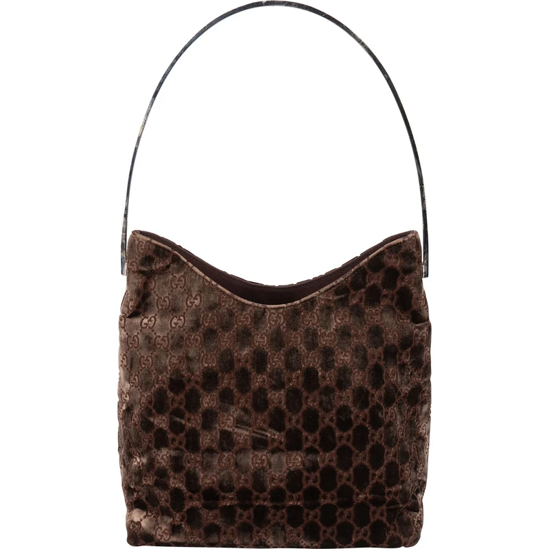 Gucci Velvet GG Monogram Hobo Shoulder Bag