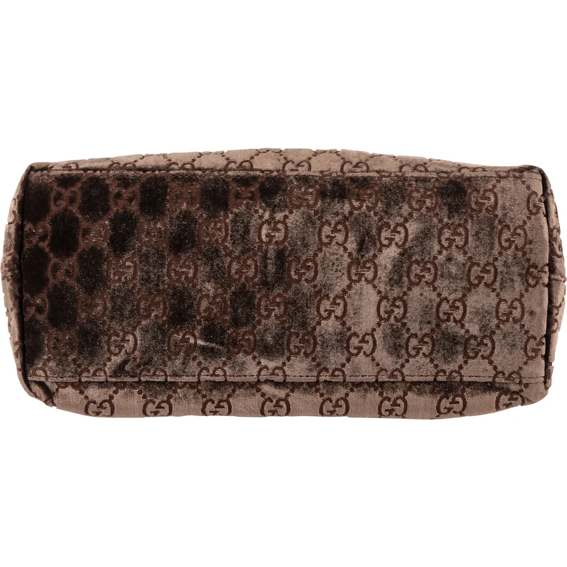 Gucci Velvet GG Monogram Hobo Shoulder Bag