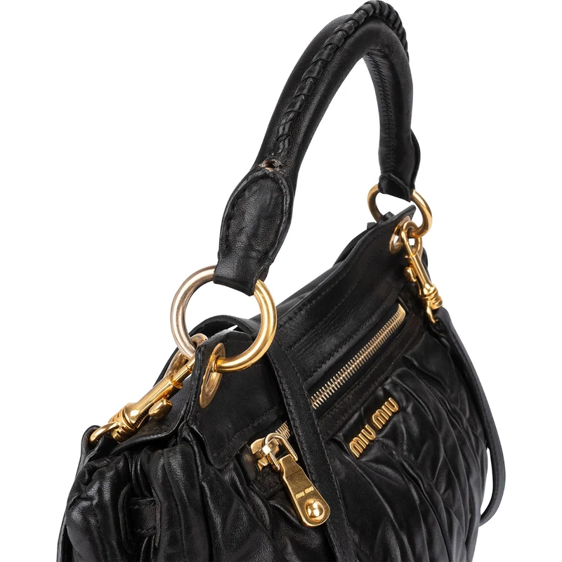 Miu Miu Matelassé Leather Coffer City Handbag