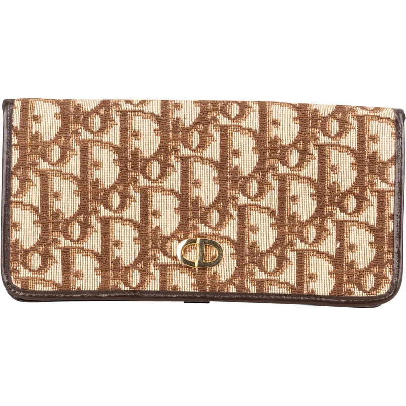 Christian Dior Monogram Trotter Canvas CD Flap Wallet