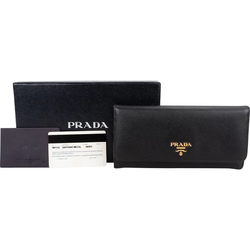Prada Saffiano Leather Continental Wallet 1M1132