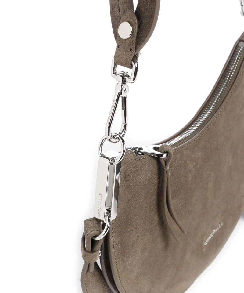 Coccinelle Sunup Suede Schultertasche fango