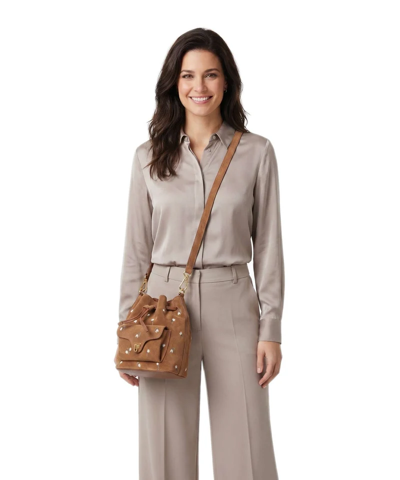 Coccinelle Beat Generation Bucket Handtasche cognac