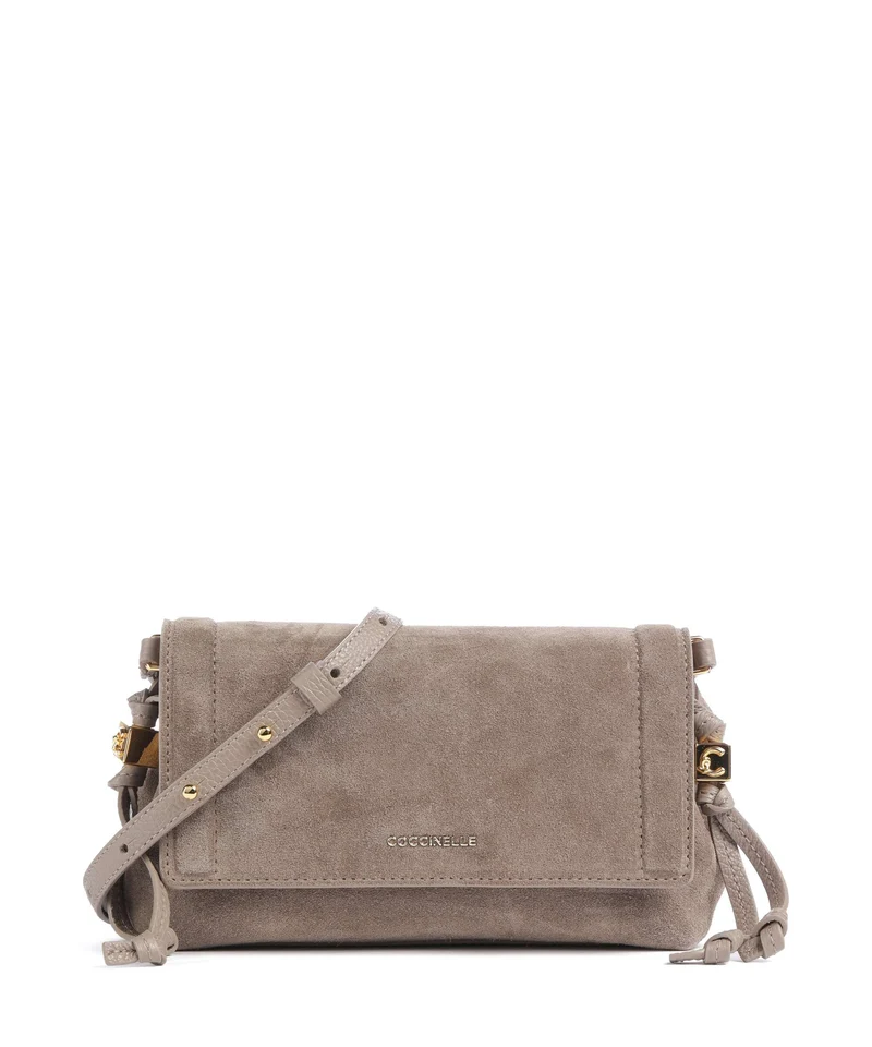 Coccinelle Thess Suede Umhängetasche warm taupe