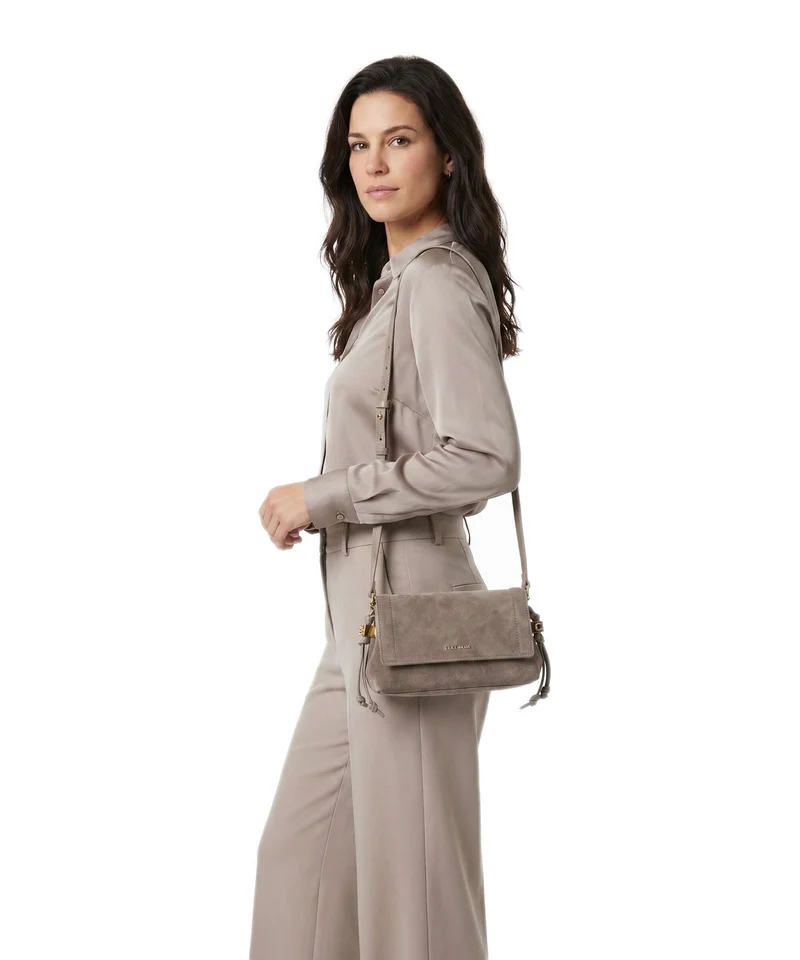Coccinelle Thess Suede Umhängetasche warm taupe