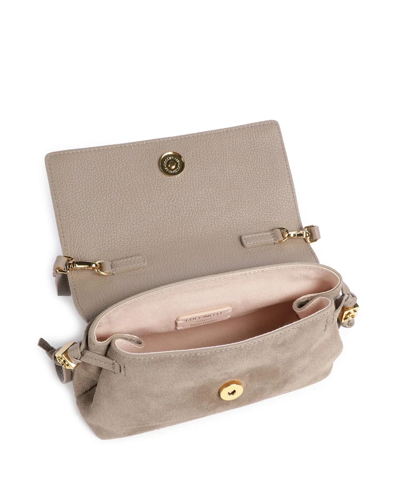 Coccinelle Thess Suede Umhängetasche warm taupe