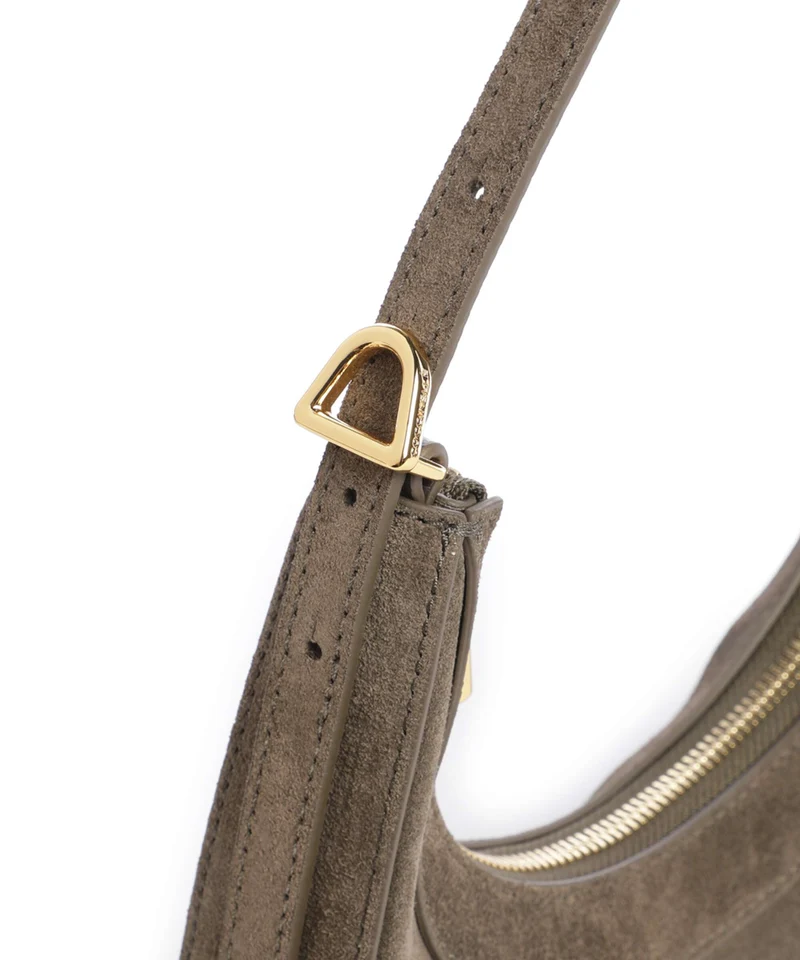 Coccinelle Whisper Suede Schultertasche fango