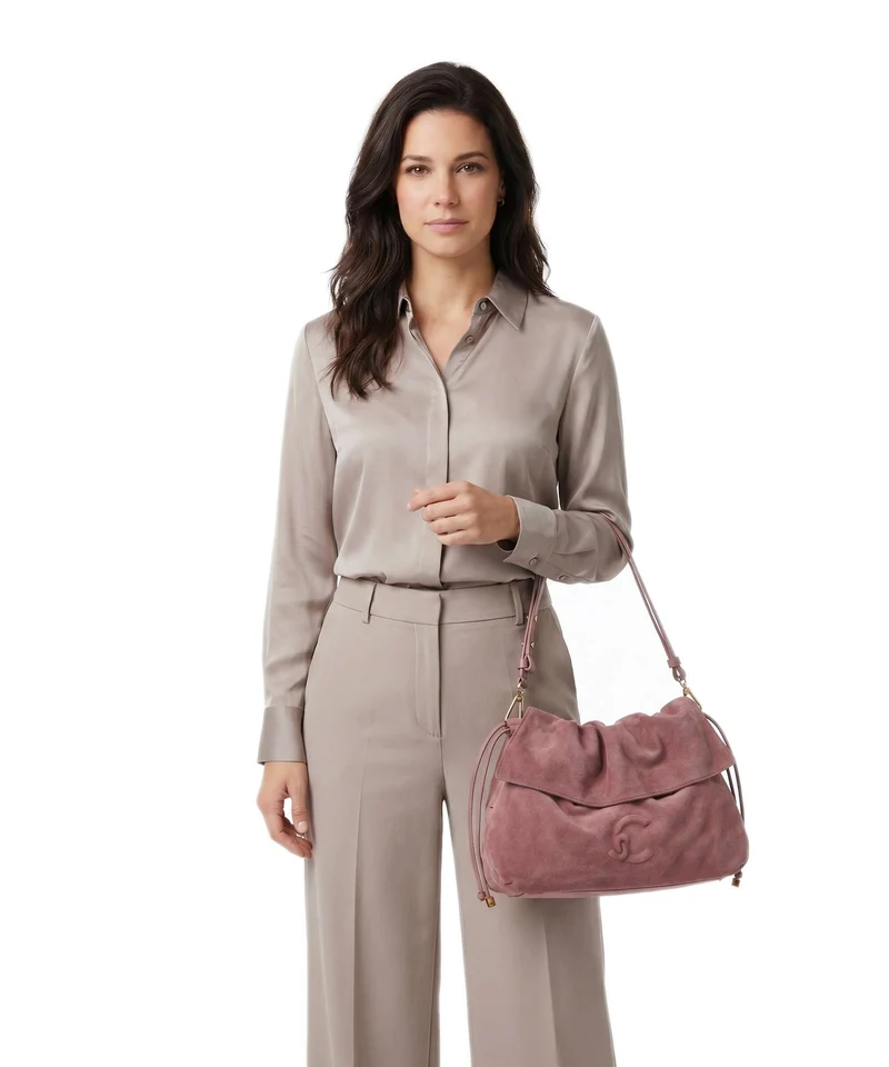 Coccinelle Lidia Suede Beuteltasche winter rose