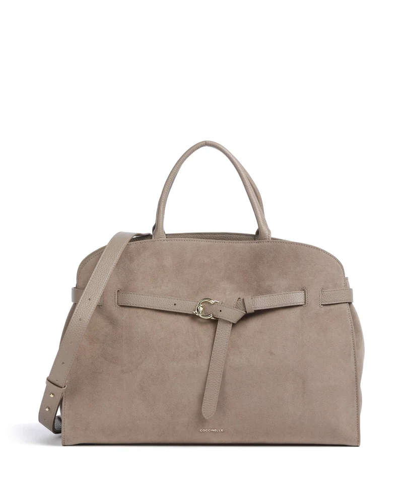 Coccinelle Sabine Suede Handtasche warm taupe