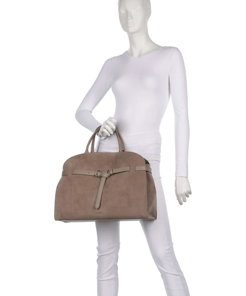 Coccinelle Sabine Suede Handtasche warm taupe