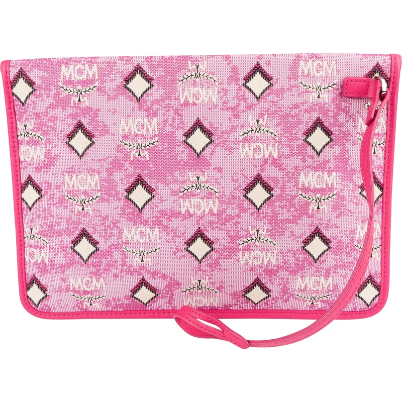 MCM Visetos Monogram Aren Jacquard München Clutch Bag