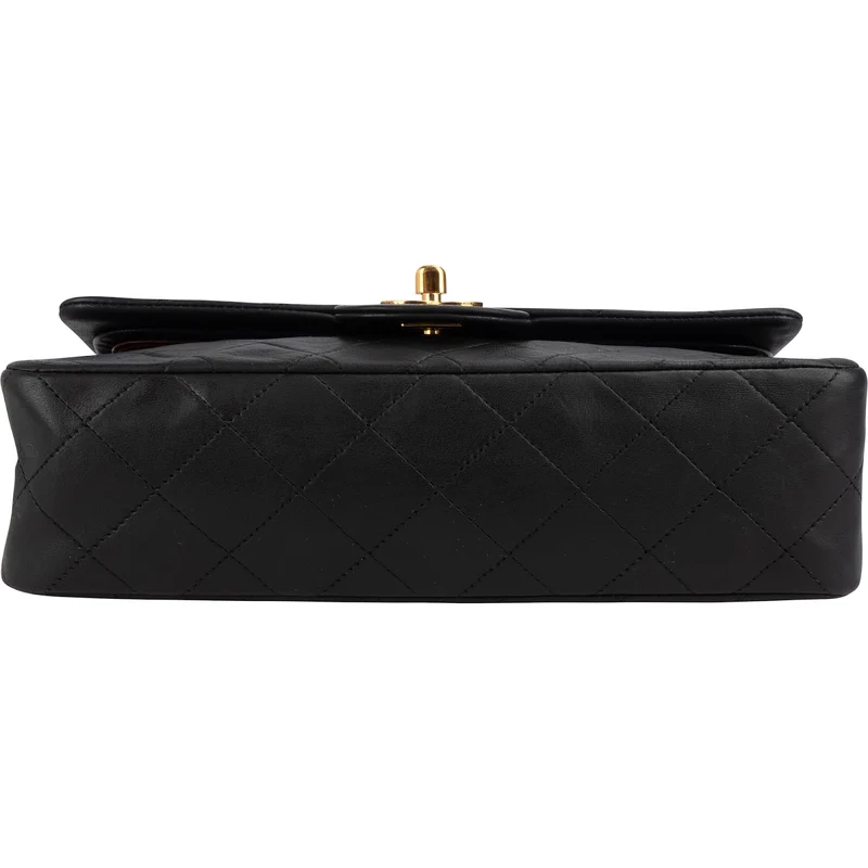 Chanel Quilted Lambskin 24K Gold Small Double Flap Shoulder Bag