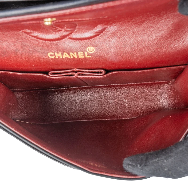 Chanel Quilted Lambskin 24K Gold Small Double Flap Shoulder Bag