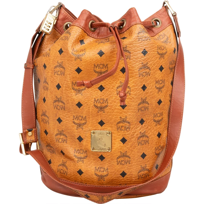 MCM Monogram Visetos Drawstring Bucket Crossbody Bag