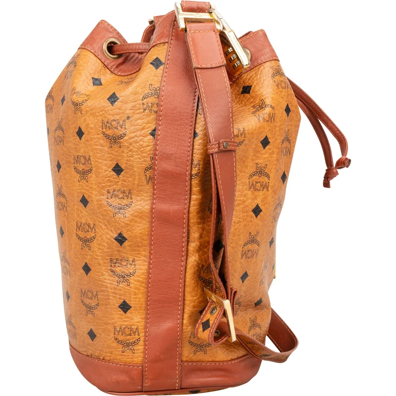MCM Monogram Visetos Drawstring Bucket Crossbody Bag