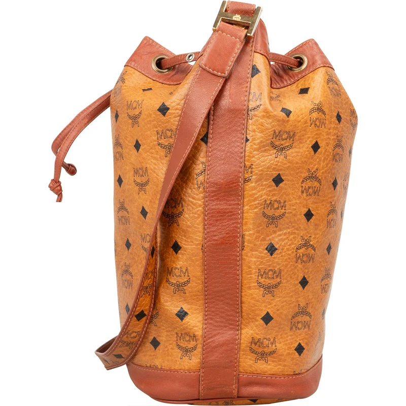 MCM Monogram Visetos Drawstring Bucket Crossbody Bag