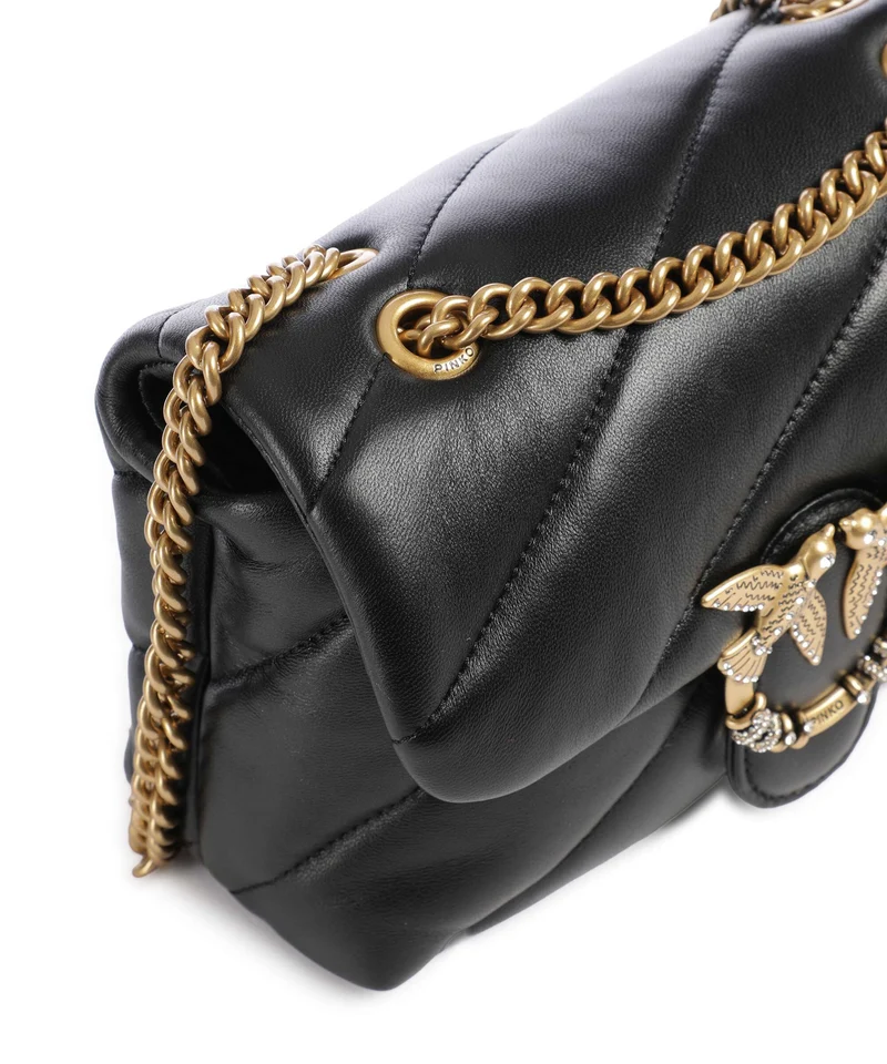 Pinko Love Puff Mini New Buckle Schultertasche nero/antique gold