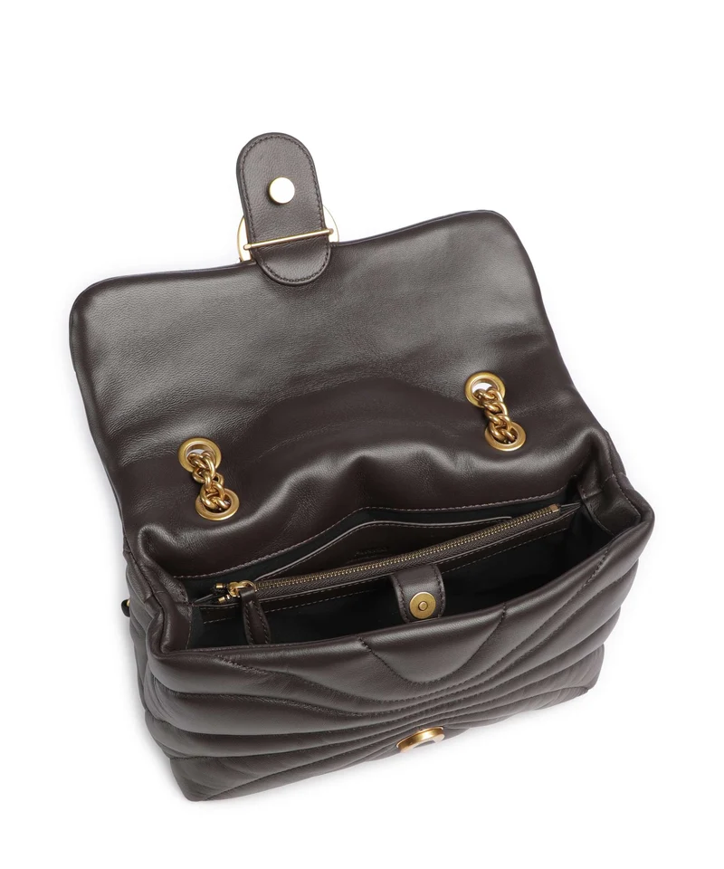Pinko Love Puff Classic Schultertasche marrone marasca/antique gold
