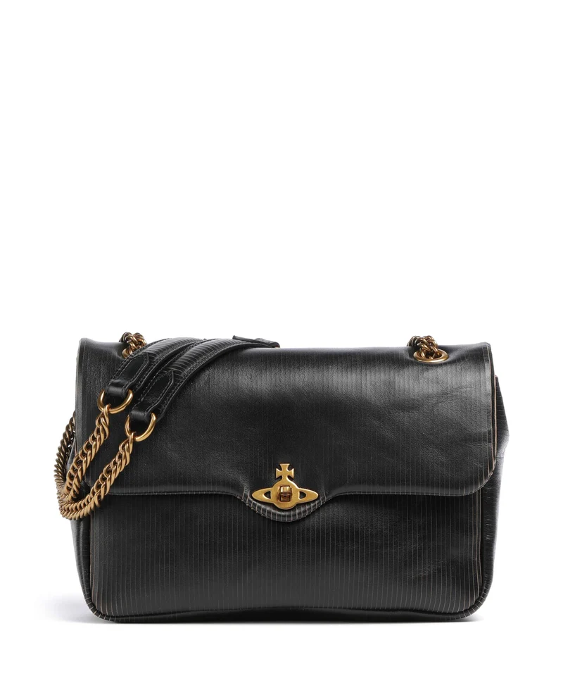 Vivienne Westwood Anita Laser Line Medium Schultertasche black/beige