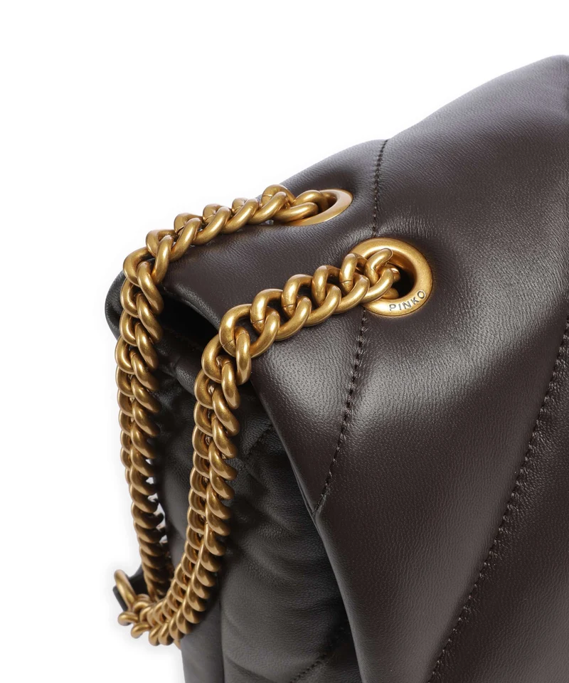 Pinko Love Puff Big Schultertasche marrone marasca/antique gold
