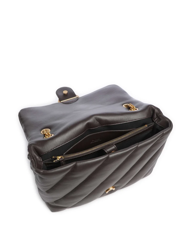 Pinko Love Puff Big Schultertasche marrone marasca/antique gold