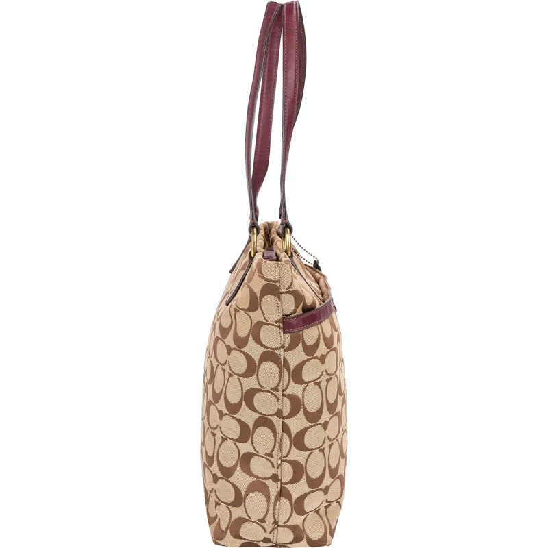 Coach Monogram Signature Stripe Tote Shoulder Bag