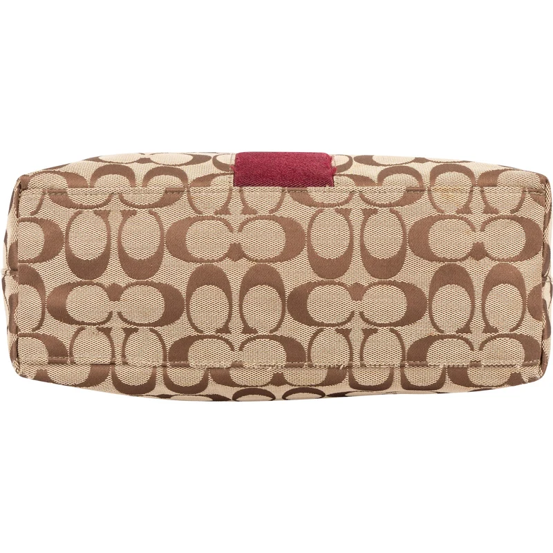 Coach Monogram Signature Stripe Tote Shoulder Bag