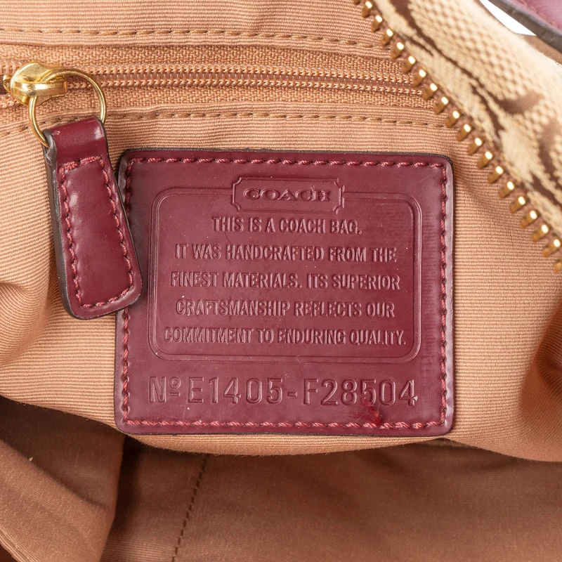 Coach Monogram Signature Stripe Tote Shoulder Bag