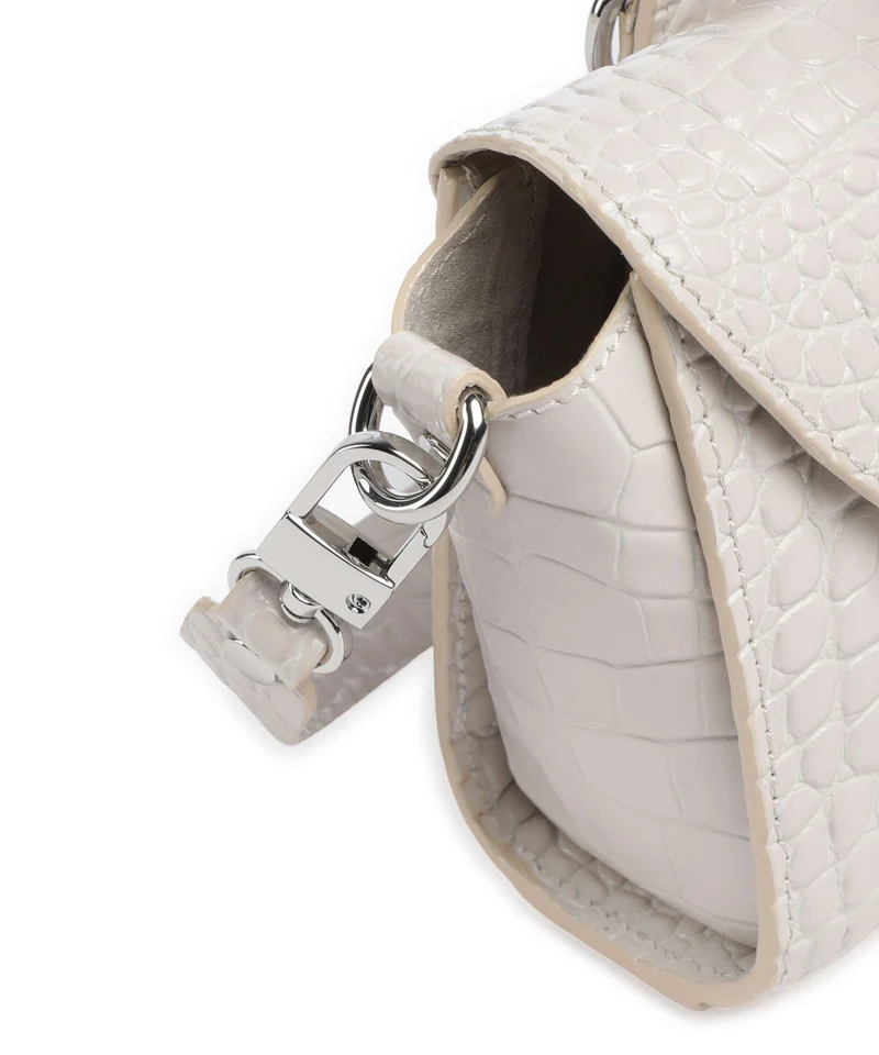 Vivienne Westwood Bettina Embossed Croc Mini Handtasche pearl white