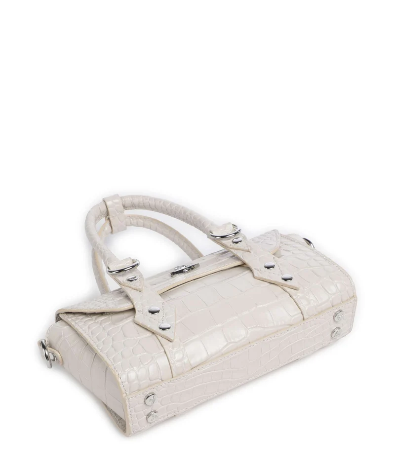 Vivienne Westwood Bettina Embossed Croc Mini Handtasche pearl white