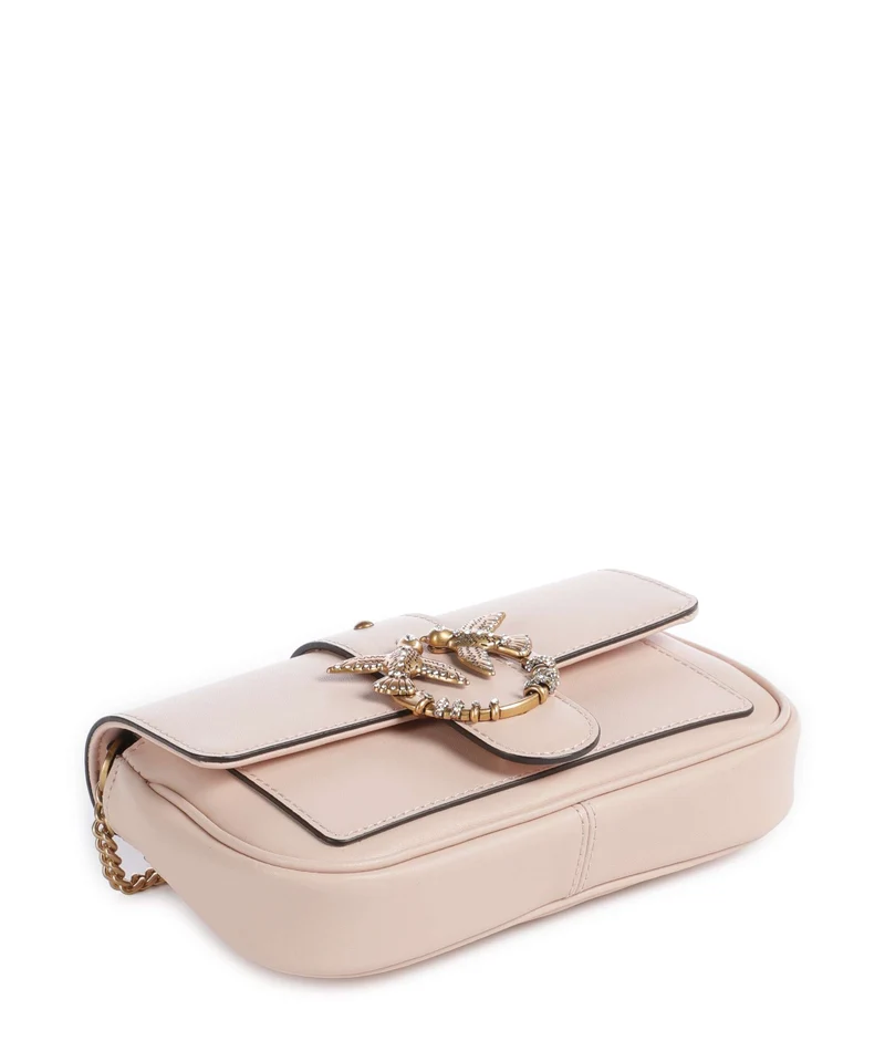 Pinko Love One Pocket New Buckle Umhängetasche rosa cammeo/antique gold