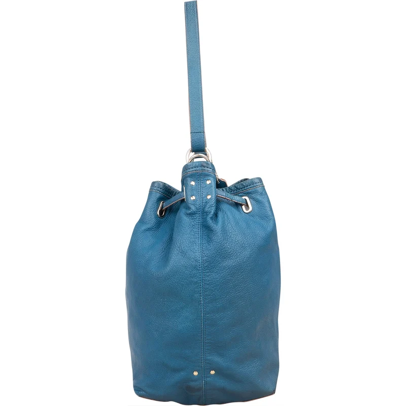 Coach Pebbled Leather Drawstring Duffle Bucket Crossbody Bag