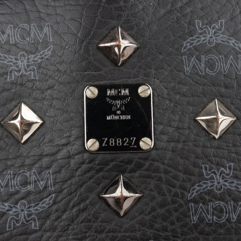 MCM Monogram Studded Visetos Leather Clutch Bag