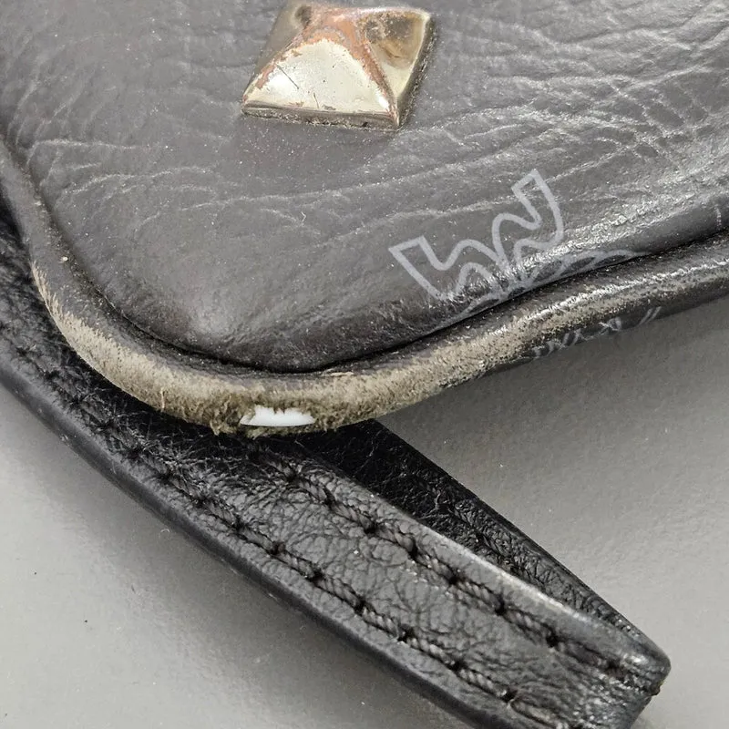 MCM Monogram Studded Visetos Leather Clutch Bag