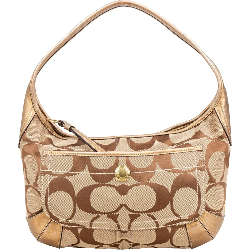 Coach Monogram Signature Canvas Hobo Shoulder Bag