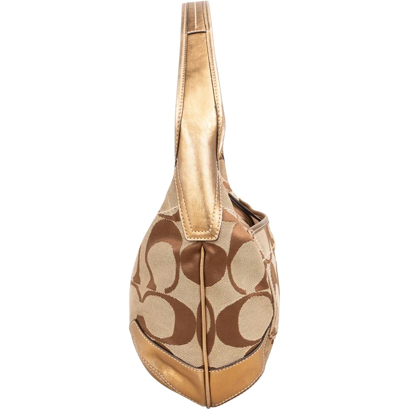 Coach Monogram Signature Canvas Hobo Shoulder Bag