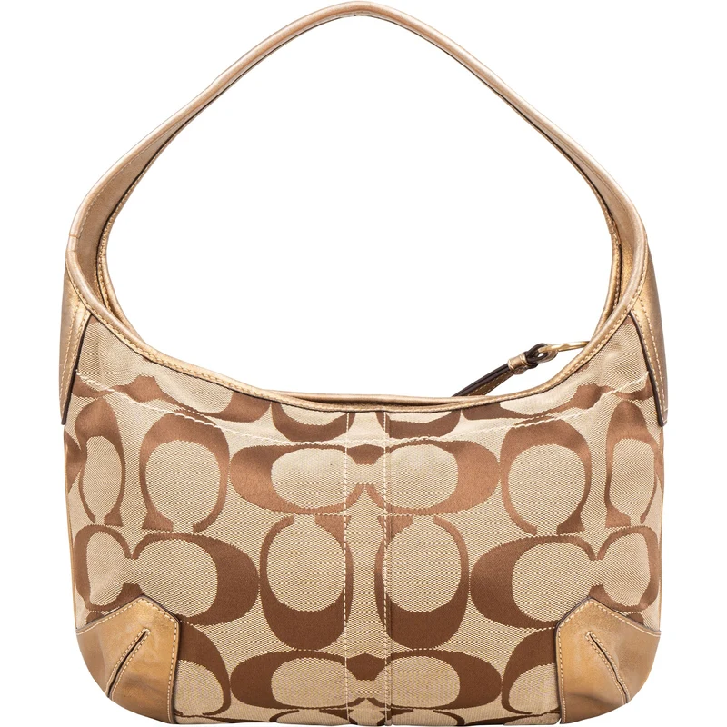 Coach Monogram Signature Canvas Hobo Shoulder Bag