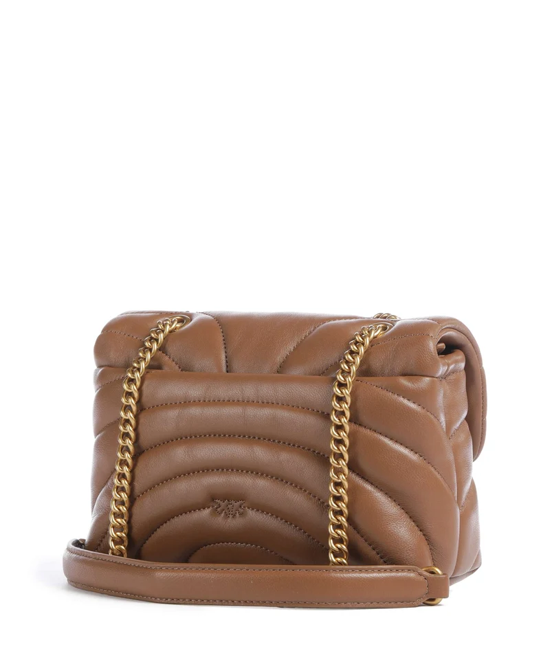 Pinko Love Puff Mini Schultertasche marrone cognac/antique gold