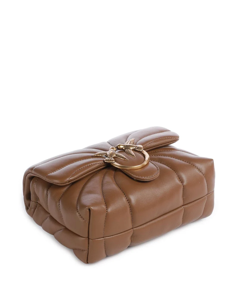 Pinko Love Puff Mini Schultertasche marrone cognac/antique gold