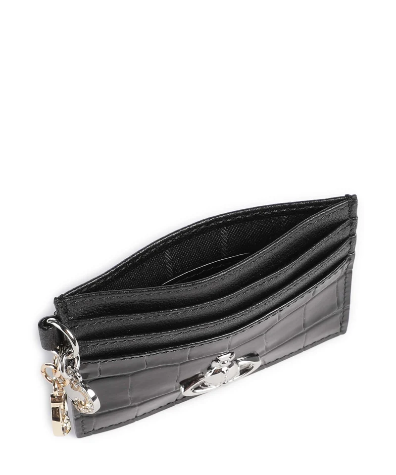 Vivienne Westwood Embossed Croc Kreditkartenetui black