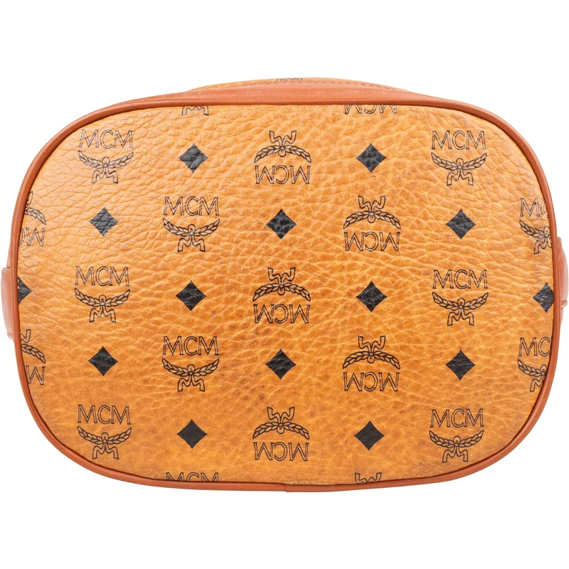 MCM Monogram Visetos Drawstring Bucket Crossbody Bag