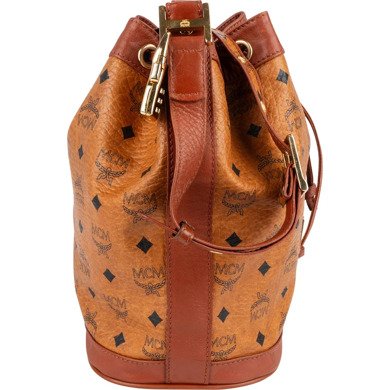 MCM Monogram Visetos Drawstring Bucket Crossbody Bag