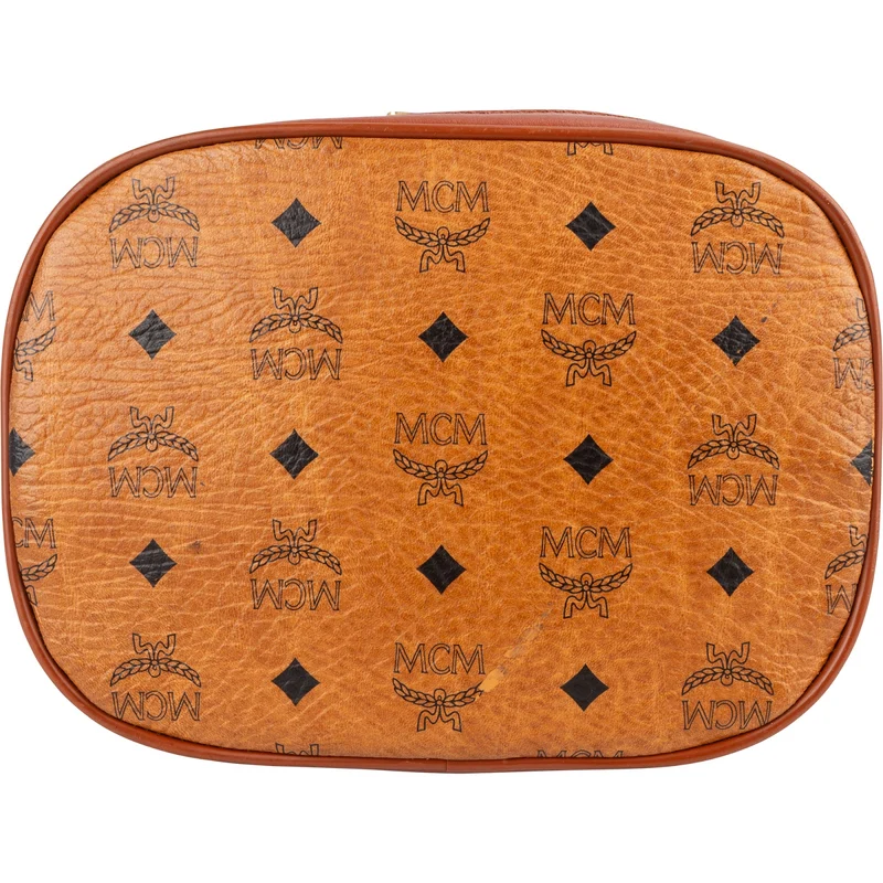 MCM Monogram Visetos Drawstring Bucket Crossbody Bag