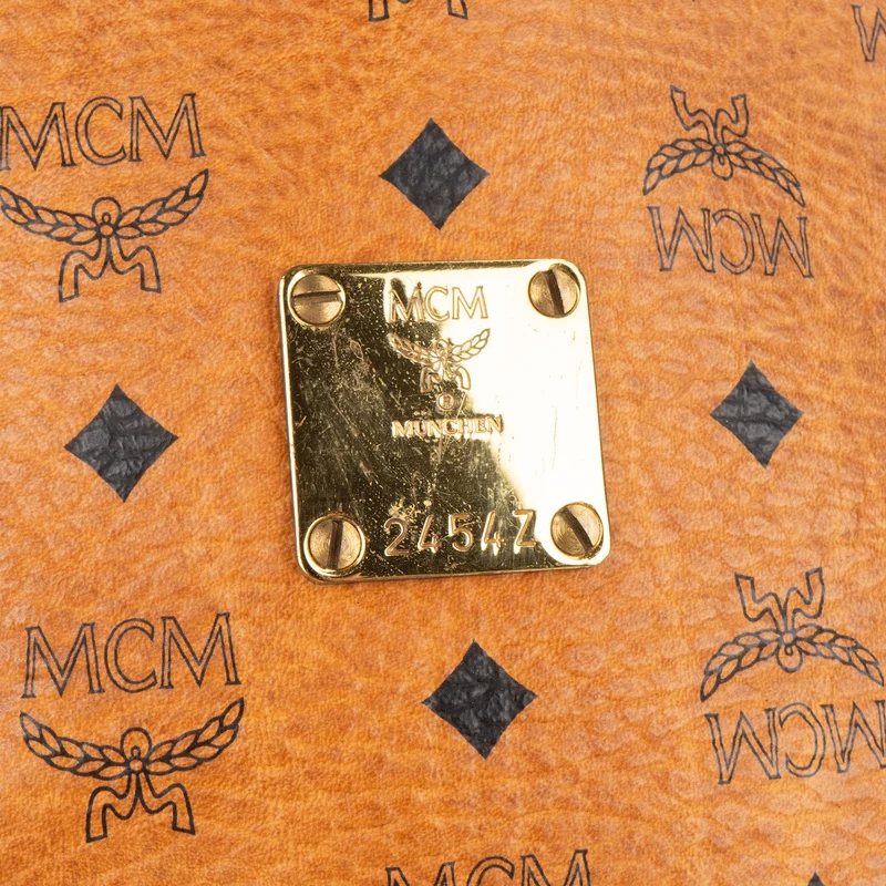 MCM Monogram Visetos Drawstring Bucket Crossbody Bag
