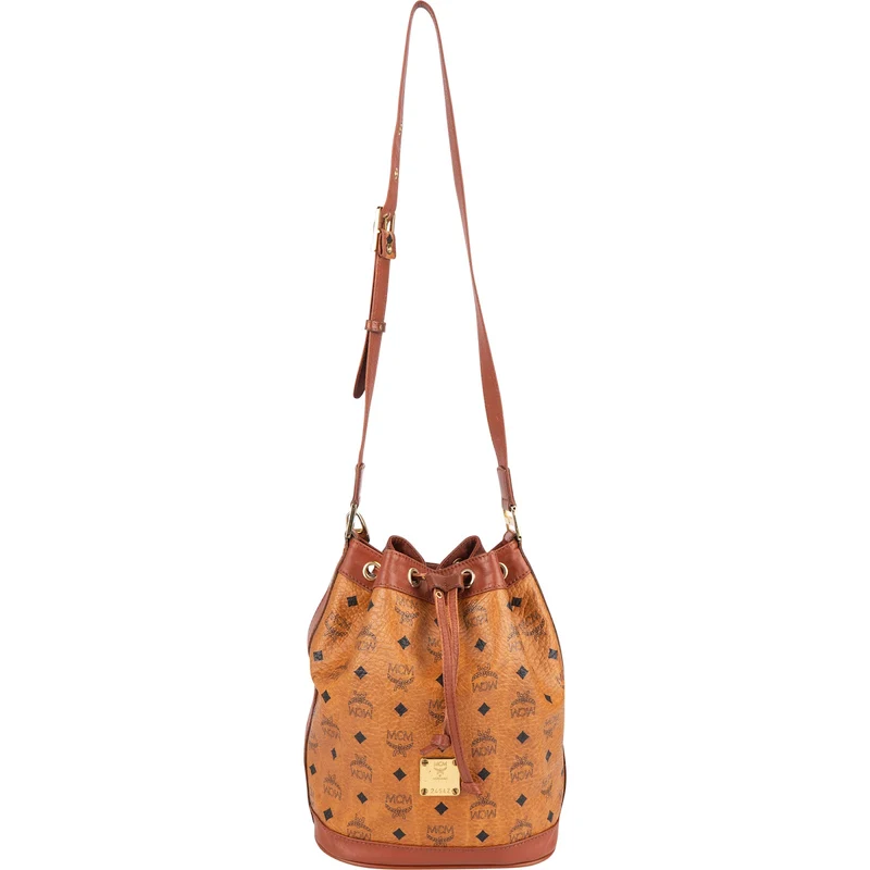 MCM Monogram Visetos Drawstring Bucket Crossbody Bag