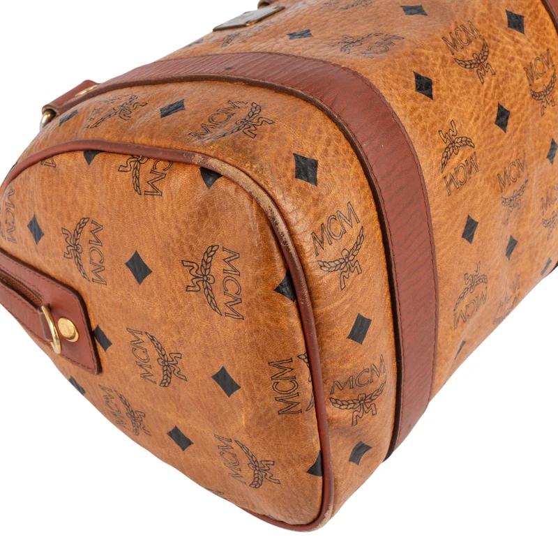 MCM Monogram Visetos Small Boston Handbag