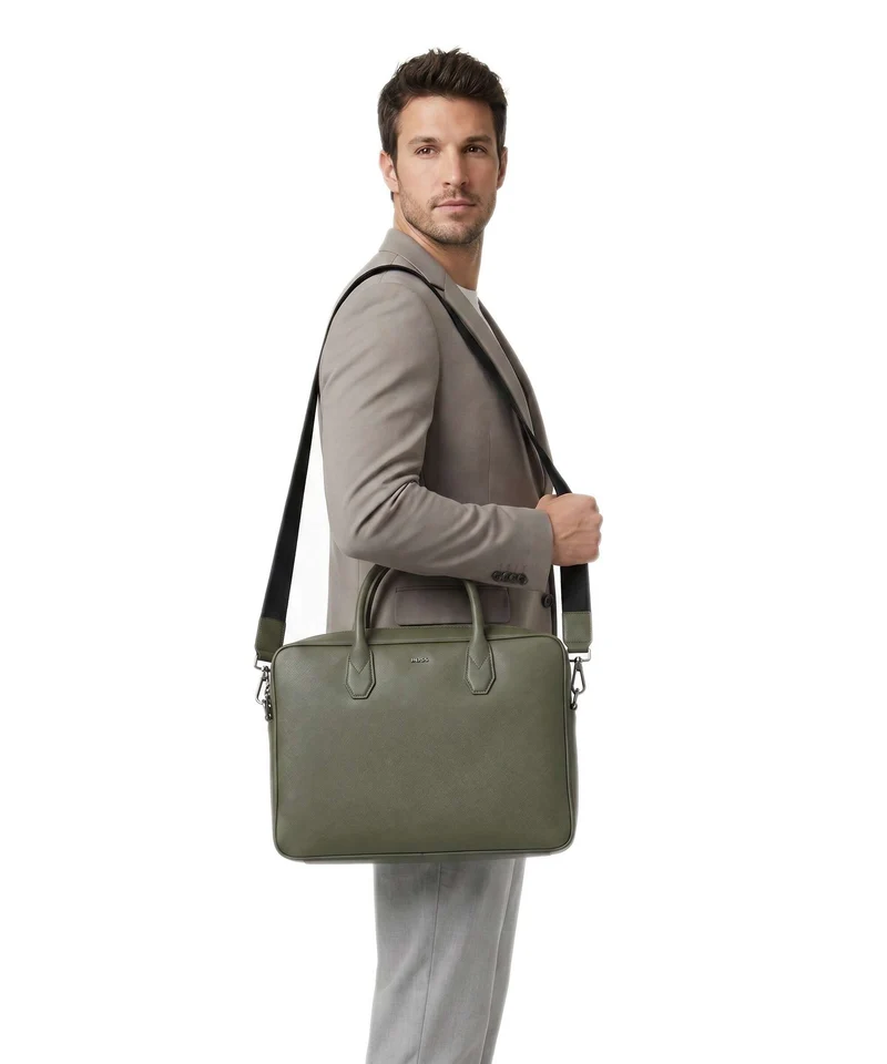 BOSS Northon Aktentasche open green