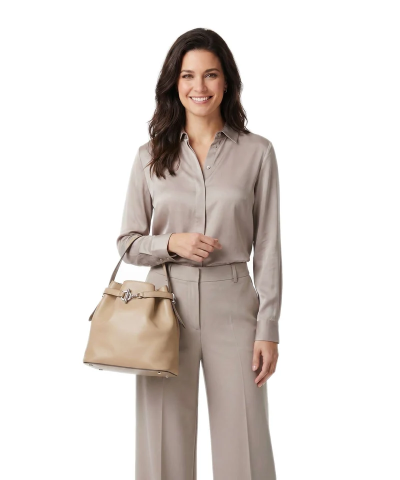 Lauren Ralph Lauren Blaike Medium Bucket Handtasche tan