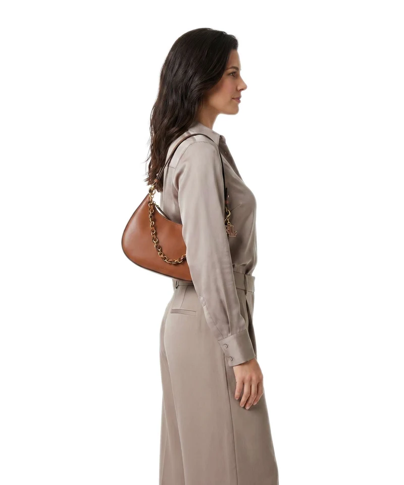 Lauren Ralph Lauren Marcy Medium Schultertasche lauren tan