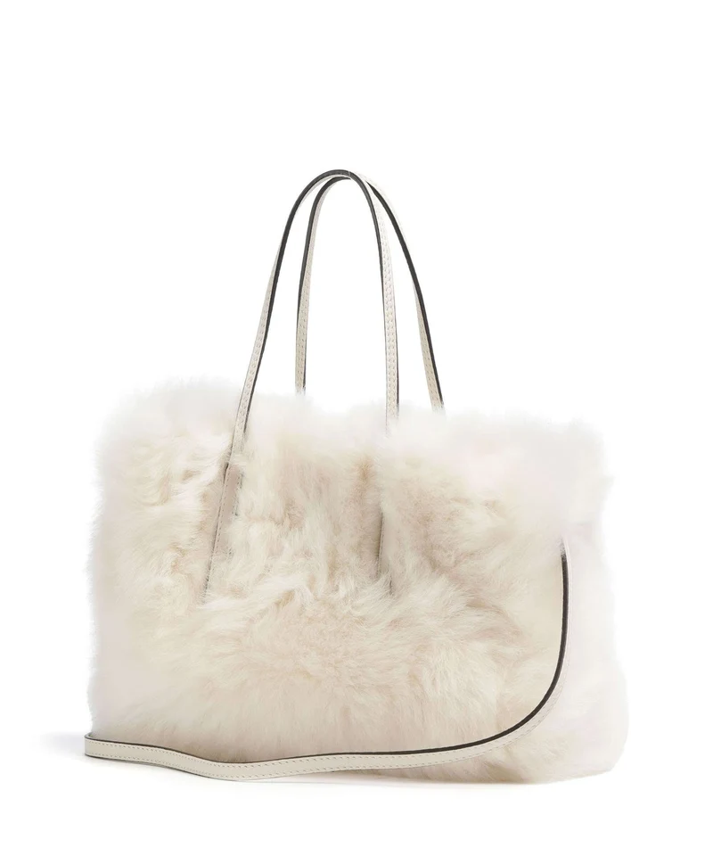 Abro Shearling Noelle Handtasche beige